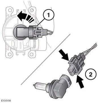 1. Rotate the bulb holder (counter-clockwise) and remove from the lamp unit.