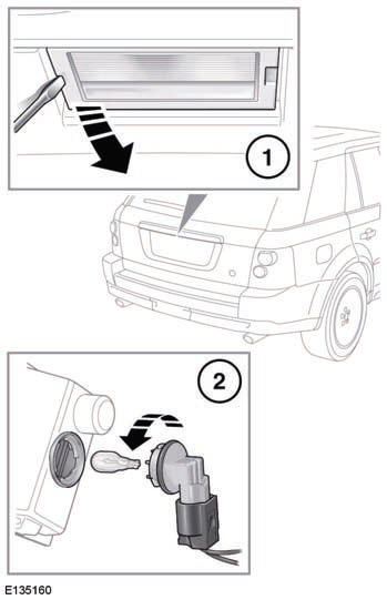 1. Using a small flat-bladed screwdriver, carefully prize the lamp from the tailgate.