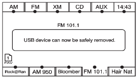A message to safely remove the device displays.
