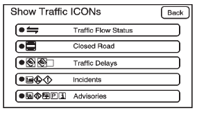 Traffic Flow Status — This screen button is used to enable or disable the green,