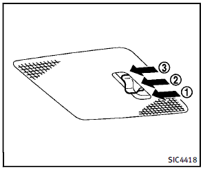 The cargo light switch has three positions: