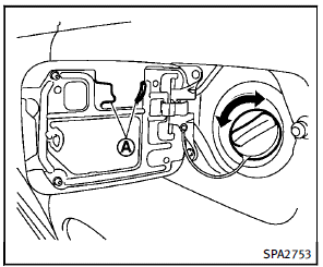 To remove the fuel-filler cap: