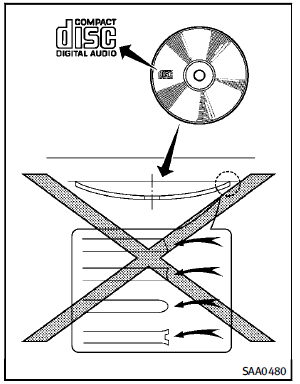 ► Do not force a compact disc into the CD