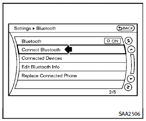 2. Select the “Connect Bluetooth” key.