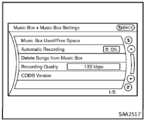 To set the Music box® to your preferred