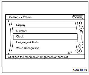 The Others settings display will appear