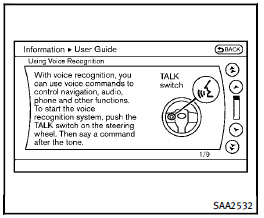 Before using the INFINITI Voice Recognition