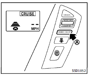 To turn on the cruise control, quickly push