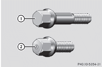 1 Wheel bolts for 19", 20" and 21" wheels