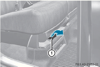 ► Fold carpet 1 under the right-hand seat