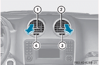 1 Center air vent, left