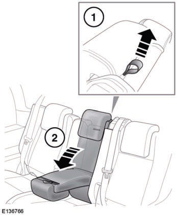 1. Pull the loop at the top of the center seat.
