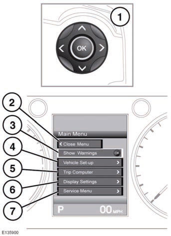 A number of vehicle features and display settings may be configured via the instrument