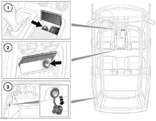 1. Front power socket.