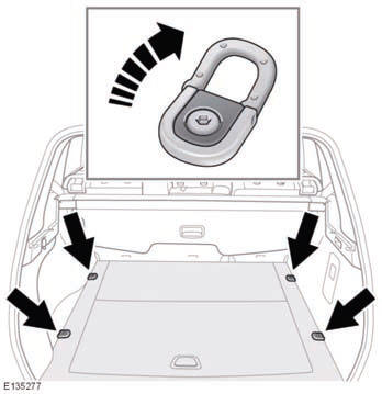 To assist in safely securing large items of luggage, four fixing points are located