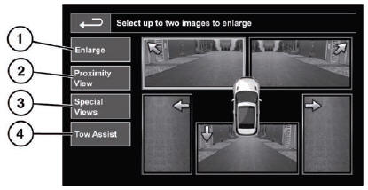 1. Enlarge: To enlarge a camera view, touch the image then touch the Enlarge