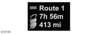 EcoRoute helps you find the most fuel efficient route available. A display of