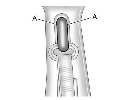 Squeeze the buttons (A) on the sides of the height adjuster and move the height