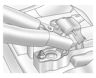 6. Connect the red positive (+) cable to the positive (+) terminal of the vehicle