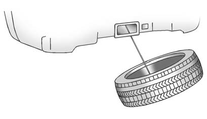 8. Tilt the tire toward the vehicle with some slack in the cable to access the