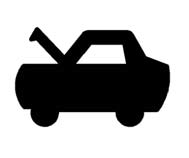 1. Pull the handle with this symbol on it. It is located inside the vehicle to