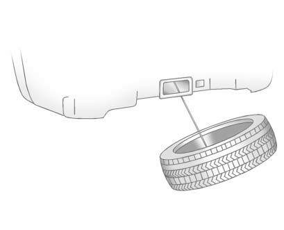 5. Tilt the retainer and slip it through the wheel opening to remove the spare