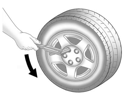 3. Loosen the wheel nuts — but do not remove them — using the wrench. For wheels