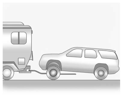 To tow a front-wheel-drive vehicle from the front with two wheels on the ground: