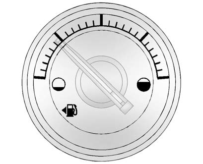 When the ignition is on, the fuel gauge shows about how much fuel the vehicle