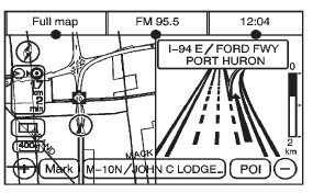 Some major metropolitan areas may include a 3-D lane guidance feature for highway