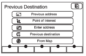 To use the preset destination entry method: